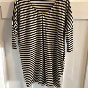 SOLD Black/cream striped dress